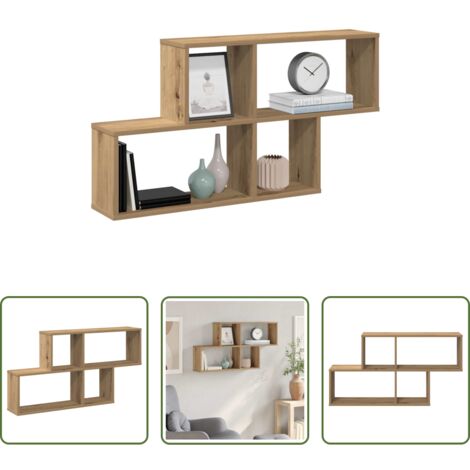 Estantería de madera -  Estante de pared madera ingeniería roble artisian 100x18x53 cm
