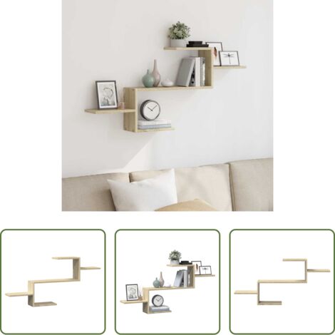 Estantería de madera -  Estante de pared madera ingeniería roble Sonoma 104x15x49 cm