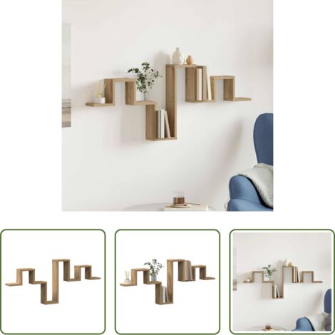 Estantería de madera -  Estante de pared Roble artesanal 104.5 x 43 x 10 cm