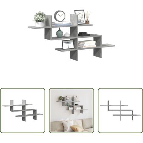 Estantería de madera -  Estante pared madera ingeniería gris hormigón 124,5x18x60,5 cm