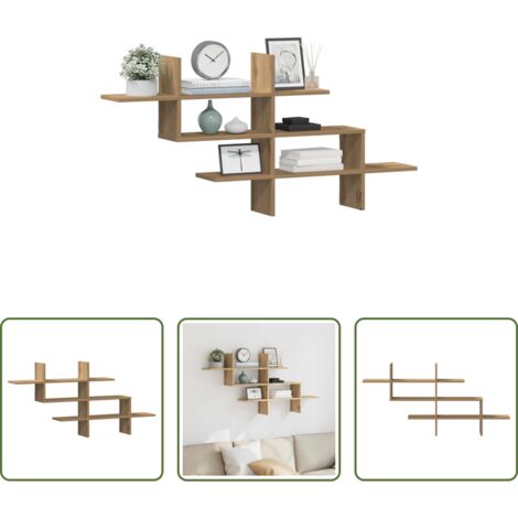 Estantería de madera -  Estante pared madera ingeniería roble artisan 124,5x18x60,5 cm