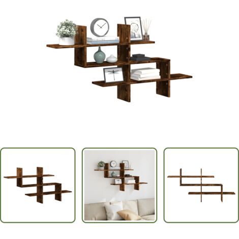 Estantería de madera -  Estante pared madera ingeniería roble Sonoma 124,5x18x60,5 cm
