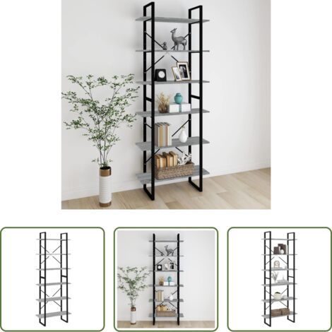 Estantería de madera -  Estantería alta madera contrachapada gris Sonoma 80x30x210 cm