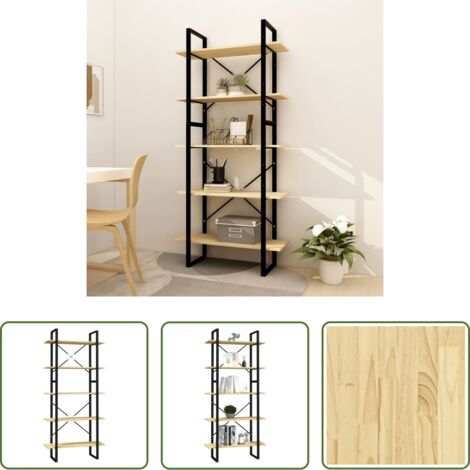 Estantería de madera -  Estantería de 5 niveles madera maciza pino 80x30x175 cm