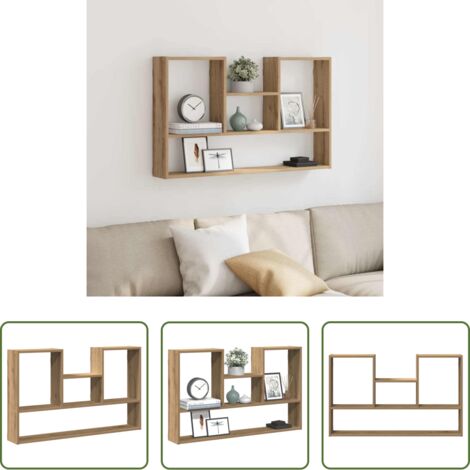 Estantería de madera -  Estantería de pared madera ingeniería roble artisian 99x15x60cm