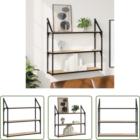 Estantería de madera -  Estantería de pared madera ingeniería roble Sonoma 80x21x78,5cm