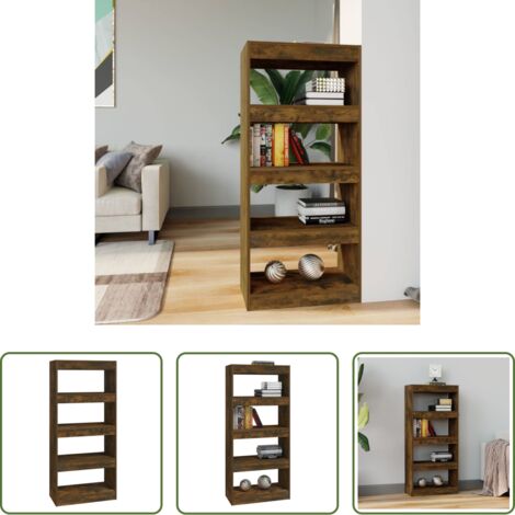 Estantería de madera -  Estantería madera contrachapada roble ahumado 60x30x135 cm