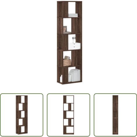 Estantería de madera -  Librería de 5 niveles madera de ingeniería marrón roble