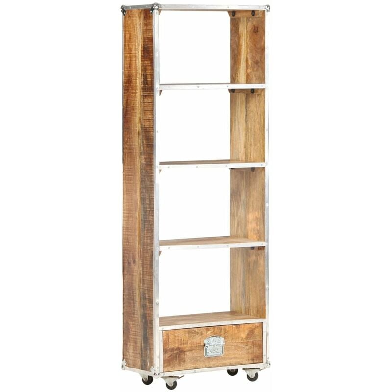 

Happyshopping - Estanteria de madera maciza de mango en bruto 56x28x163 cm