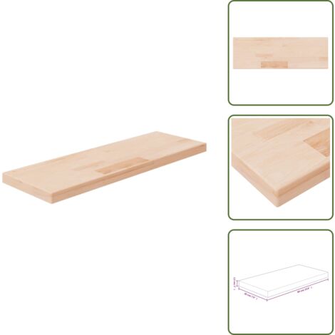 Estantería de madera maciza - vidaXL Tabla de estantería madera maciza roble sin tratar 60x20x2,5 cm - Estantería de roble sin tratar