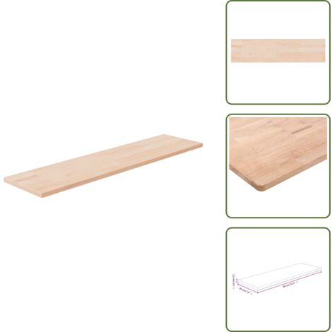 Estantería de madera maciza - vidaXL Tabla de estantería madera maciza roble sin tratar 80x20x1,5 cm - Estantería de roble sin tratar