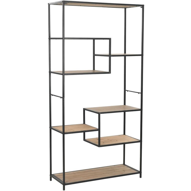 

Estantería de madera maciza y acero 90,5x35x180 cm