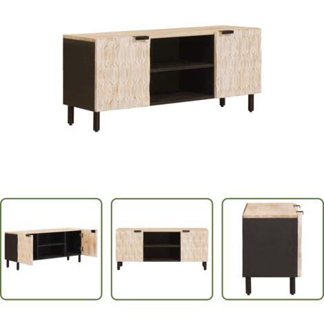 Estantería de madera -  Mueble de TV con estante Acabado de Lavado 105 x 33 x 46 cm
