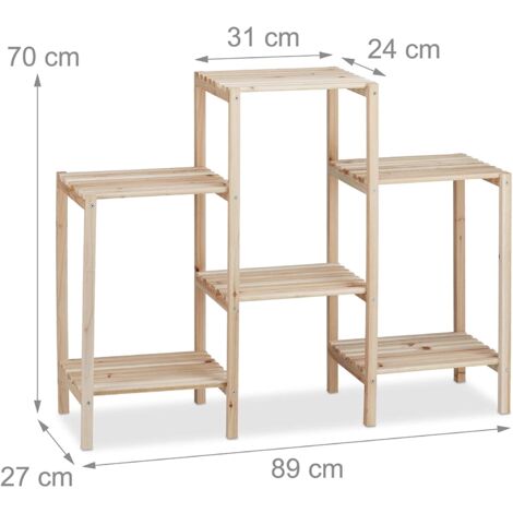 Estantería de madera para plantas, escalera, macetero, decoración natural 130001142
