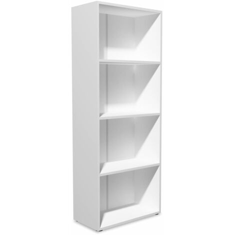 Estantería de madera prensada 60x31x155 cm blanca
