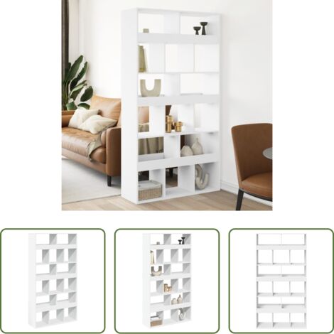Estantería de madera -  Separador de ambientes madera ingeniería blanco 100x33x187,5 cm