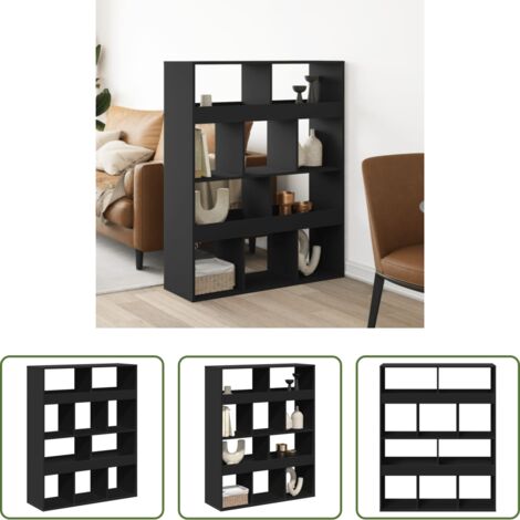 Estantería de madera -  Separador de ambientes madera ingeniería negro 100x33x125,5 cm