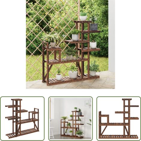 Estantería de madera -  Soporte para flores de madera maciza abeto 110x25x111 cm