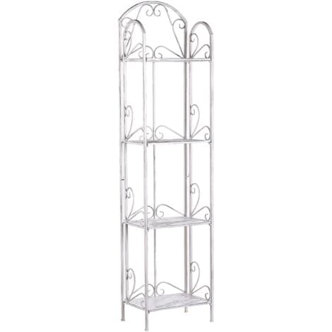 Estantería de metal blanco 166 cm almacenaje 4 baldas vintage Valdivia