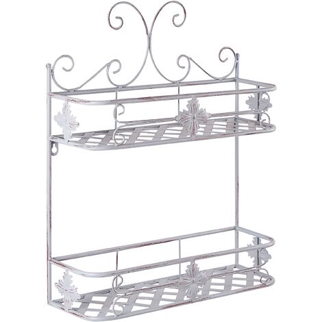 Estantería de metal gris 52 cm baño pared envejecido vintage Marayes