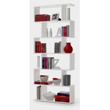 Estantería de muebles de salón de oficina blanca cm 80 x 25x 192 h