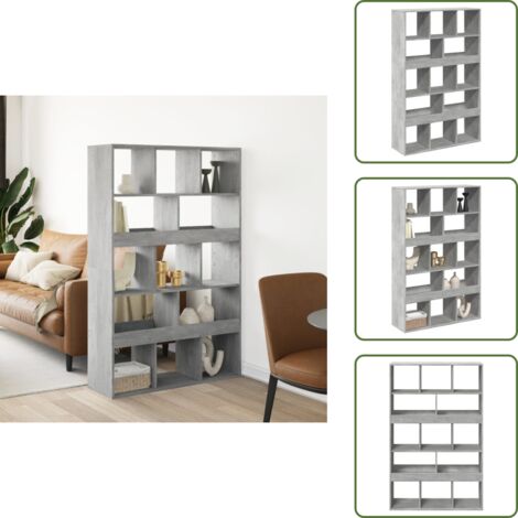 Estantería de oficina - vidaXL Separador de ambientes madera gris hormigón 100x33x156,5 cm - Estantería para libros