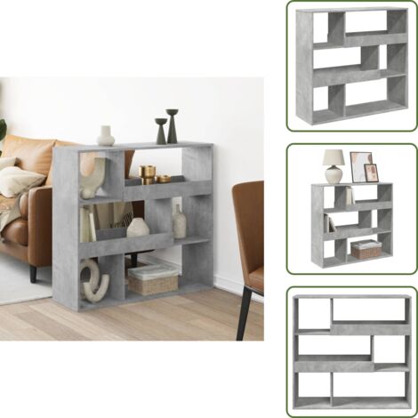 Estantería de oficina - vidaXL Separador de ambientes madera gris hormigón 100x33x94,5 cm - Estantería para libros