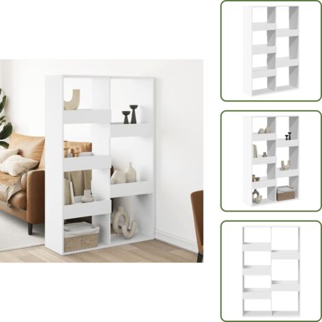 Estantería de oficina - vidaXL Separador de ambientes madera ingeniería blanco 100x33x155,5 cm - Estantería para libros
