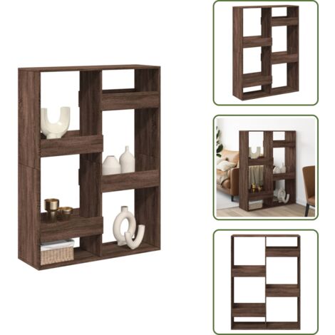 Estantería de oficina - vidaXL Separador de ambientes madera marrón roble 100x33x135 cm - Estantería de hogar