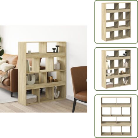 Estantería de oficina - vidaXL Separador de ambientes madera roble Sonoma 100x33x125,5 cm - Estantería de hogar