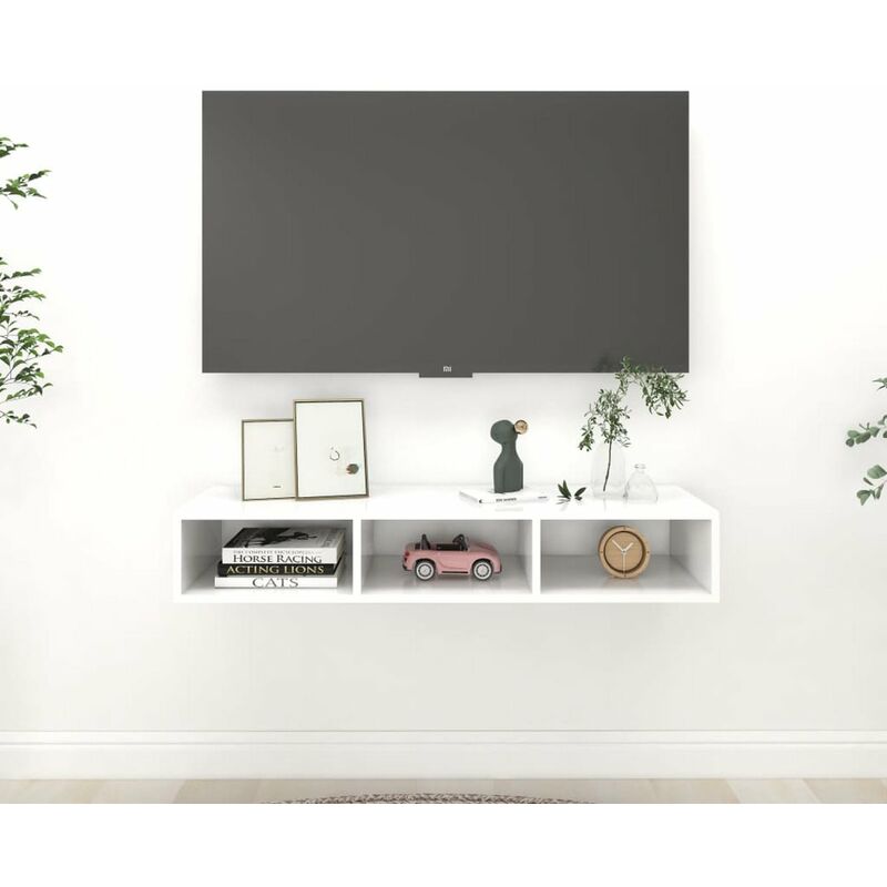 

Estanteria de pared aglomerado blanco 102x30x17 cm