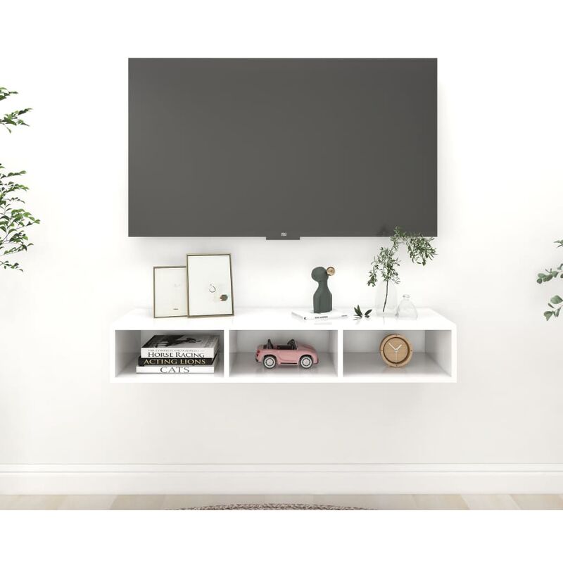 

Estantería de pared aglomerado blanco 102x30x17 cm