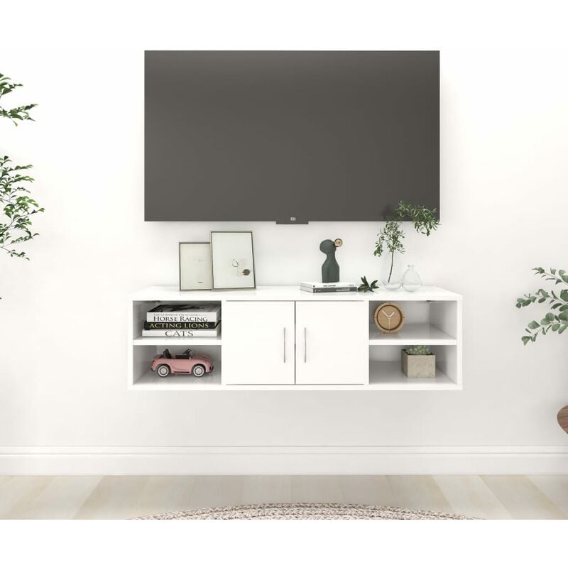 

Estantería de pared aglomerado blanco 102x30x29 cm