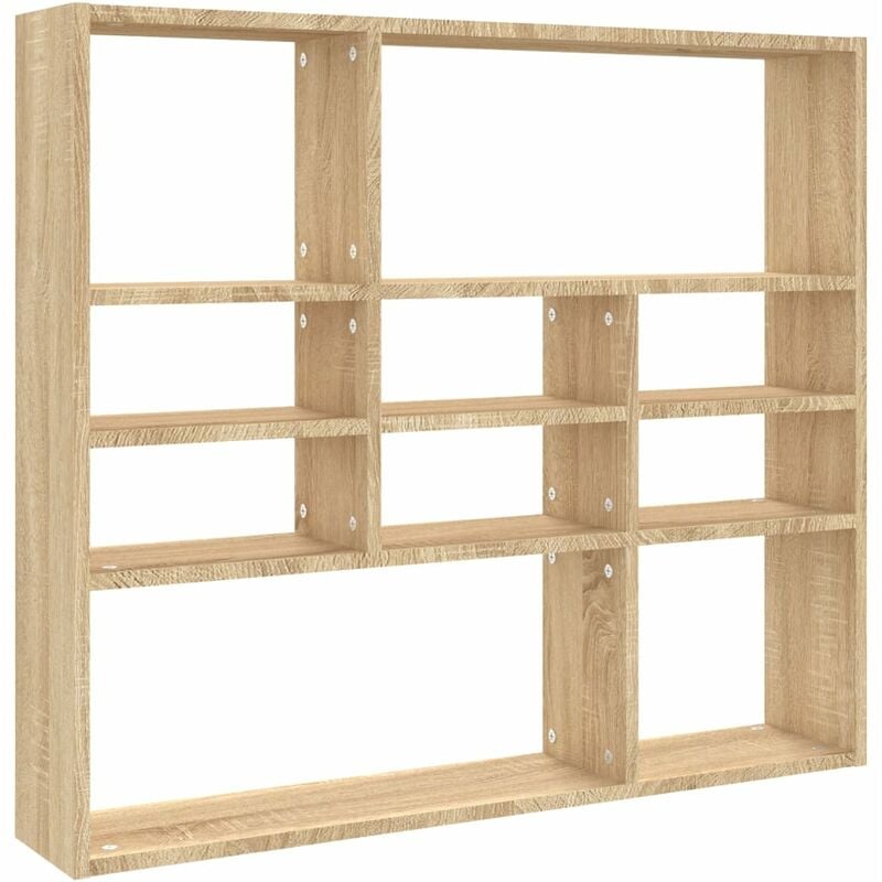 

vidaXL Estantería de Pared Aglomerado 90x16x78 cm Color Roble Sonoma - Marrón