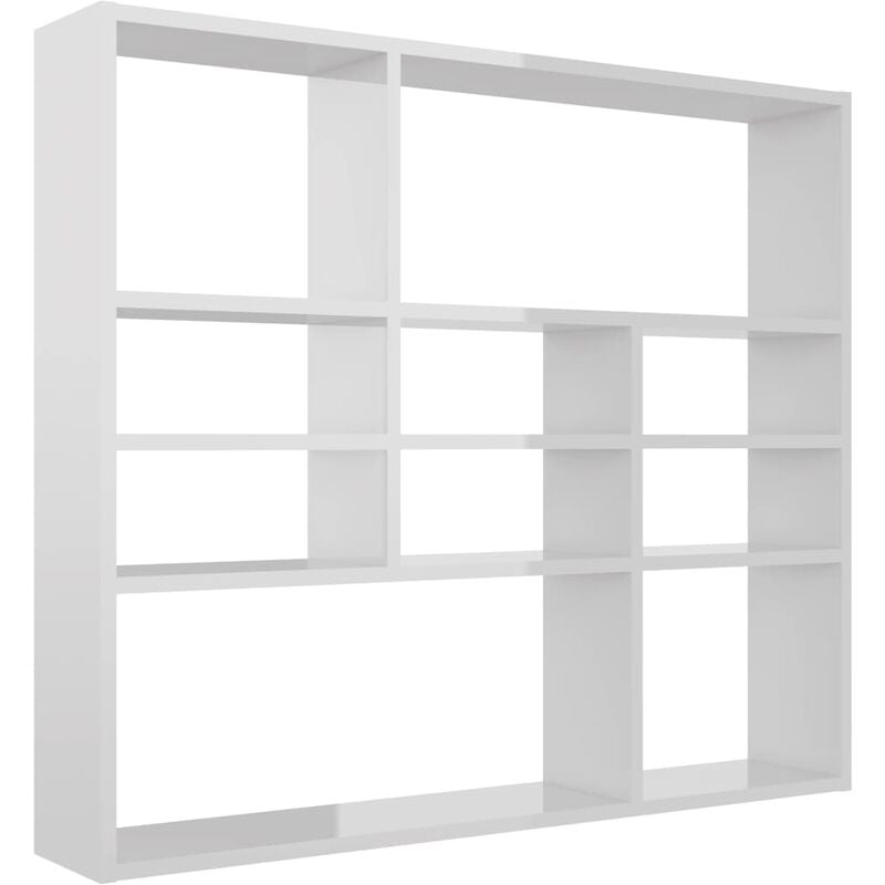 

vidaXL Estantería de Pared Aglomerado 90x16x78 cm Blanco Brillante - Blanco