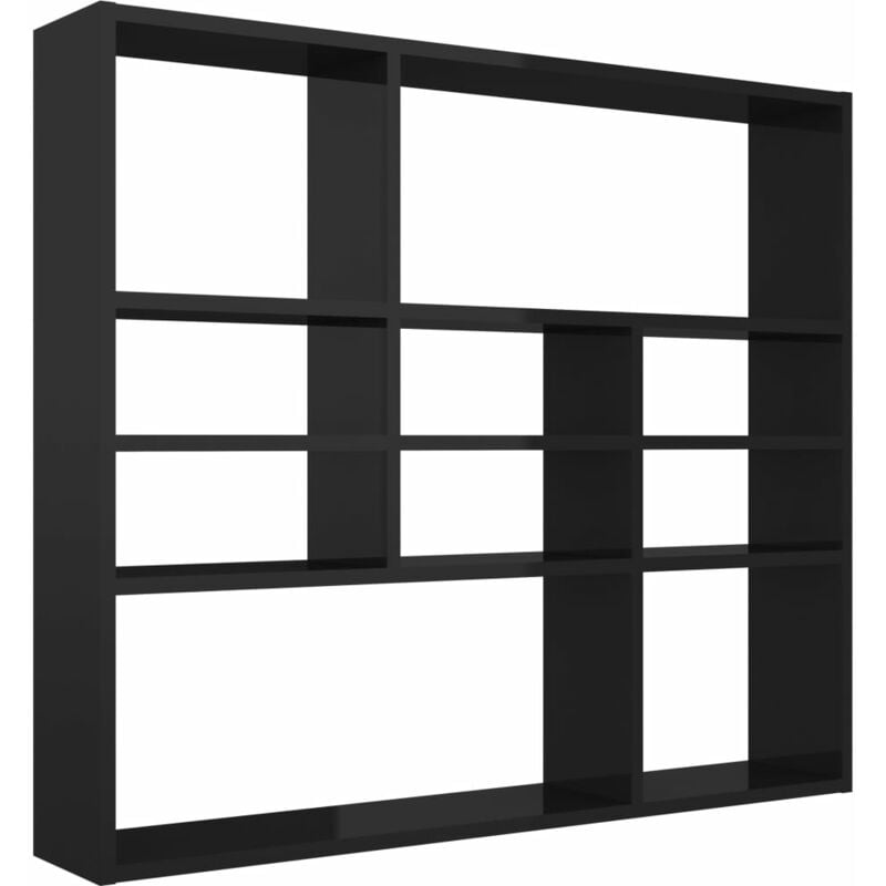 

vidaXL Estantería de Pared Aglomerado 90x16x78 cm Negro Brillante - Negro