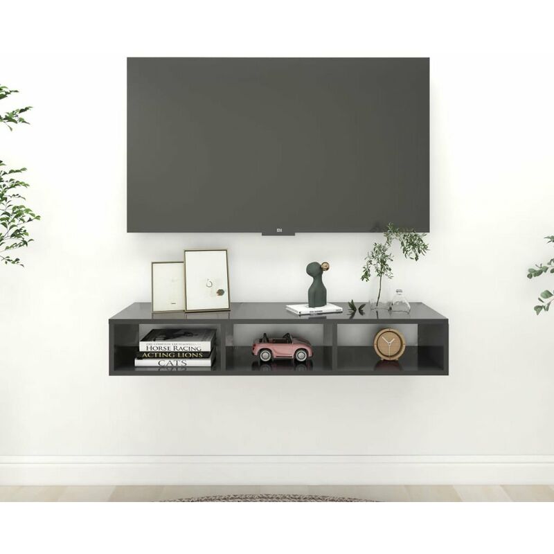 

Estanteria de pared aglomerado gris 102x30x17 cm