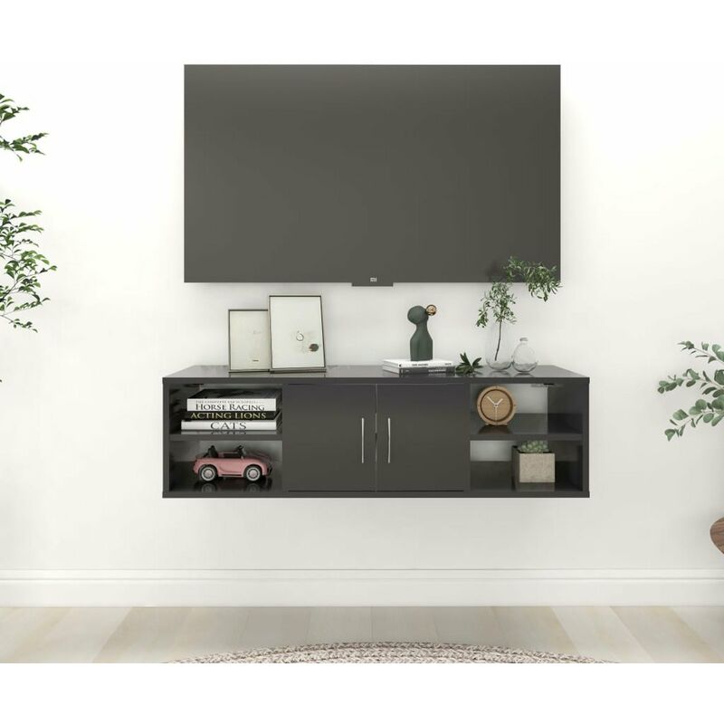 

Estanteria de pared aglomerado gris 102x30x29 cm