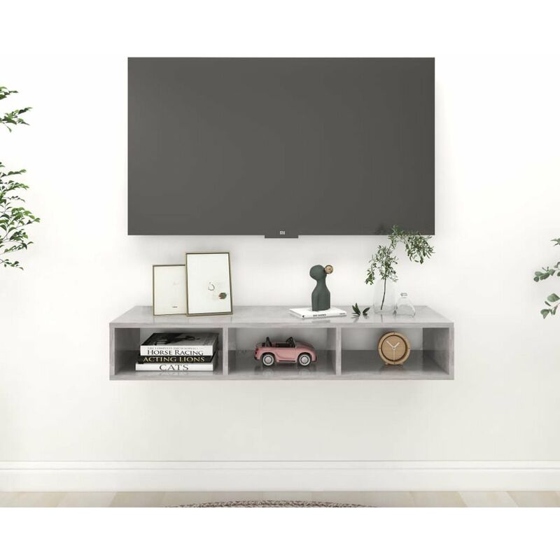 

Estanteria de pared aglomerado gris hormigon 102x30x17 cm