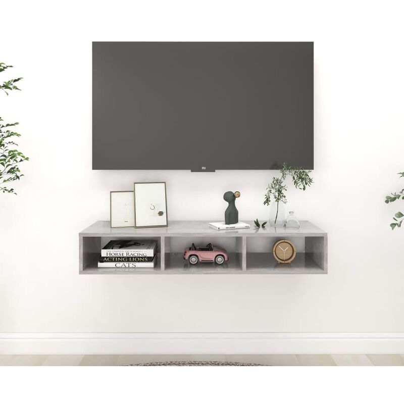 

Estantería de pared aglomerado gris hormigón 102x30x17 cm