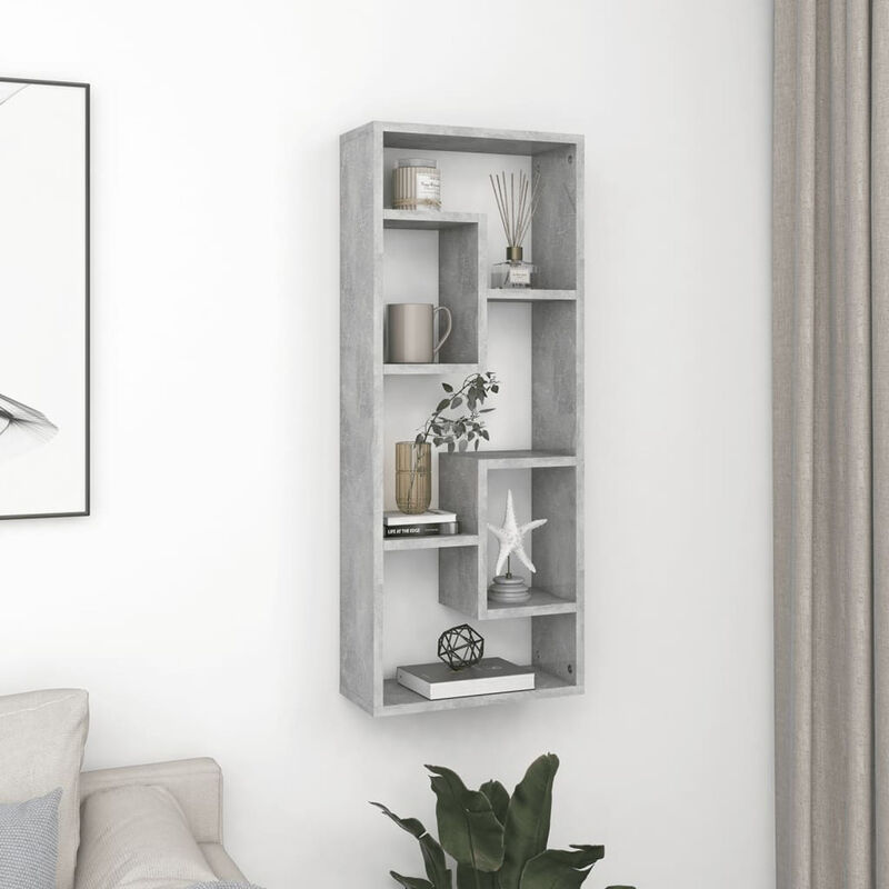 

Estanteria de pared aglomerado gris hormigon 36x16x90 cm