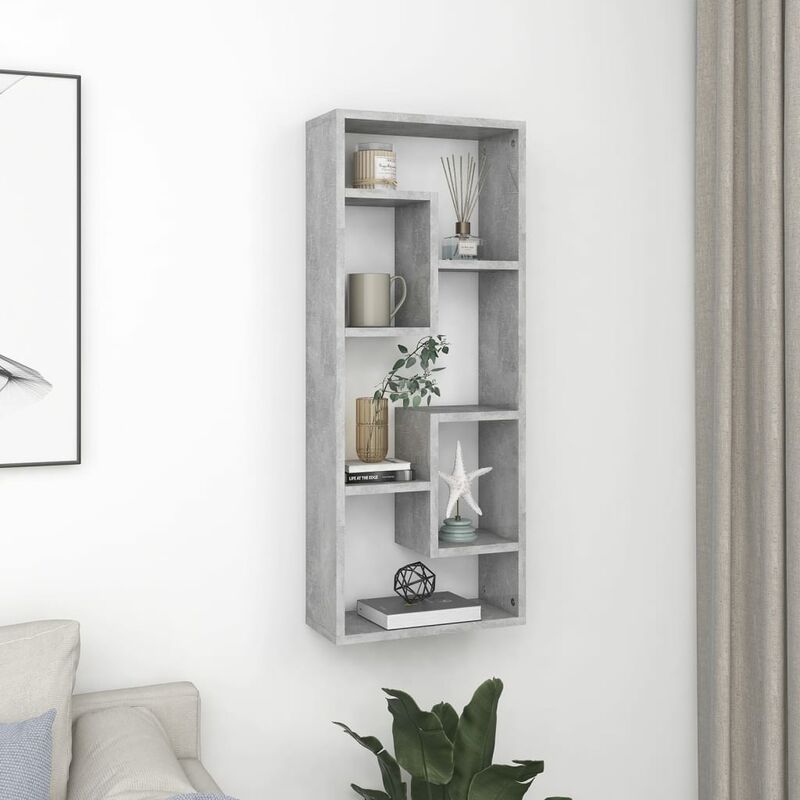 

Estantería de pared aglomerado gris hormigón 36x16x90 cm