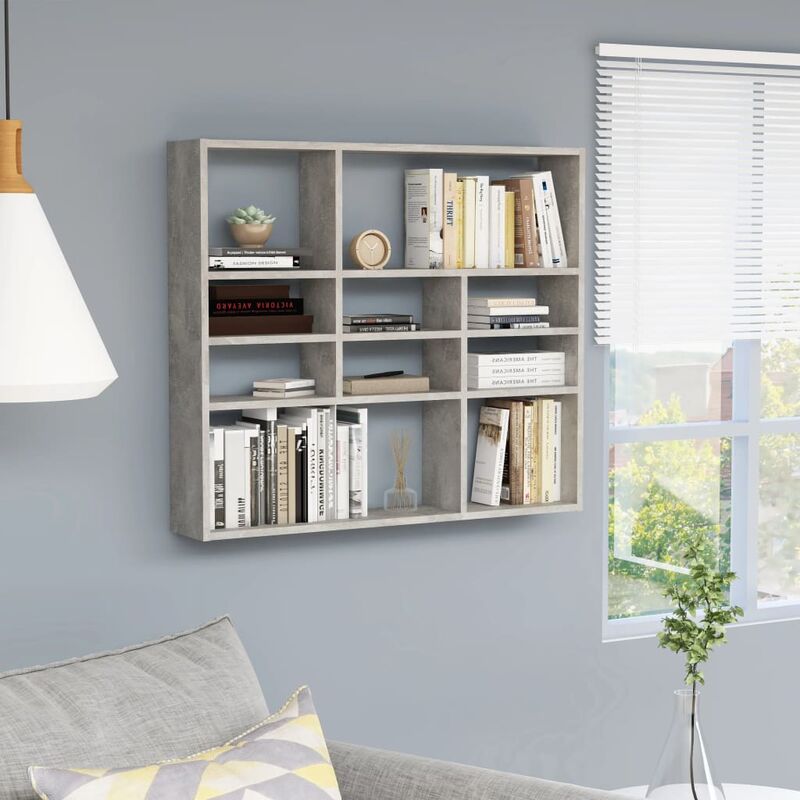 

Estanteria de pared aglomerado gris hormigon 90x16x78 cm