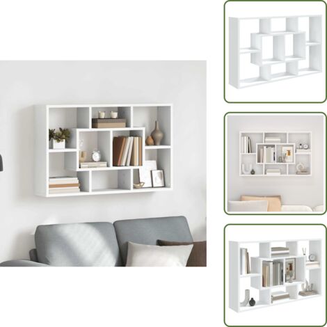 Estantería de pared blanca - vidaXL Estantería de pared madera de ingeniería blanco 85x16x52,5 cm - Estantería de madera contrachapada