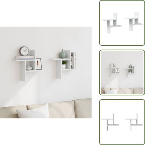 Estantería de pared blanca - vidaXL Estantes de pared 2 uds madera contrachapada blanco 38x12x38 cm - Estantería de pared con capacidad