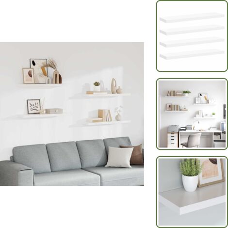 Estantería de pared blanca - vidaXL Estantes flotantes de pared 4 uds MDF blanco 90x23,5x3,8 cm - Estantería de madera nido de abeja