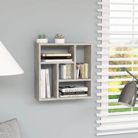 Estantería de pared contrachapada gris hormigón 45,1x16x45,1 cm vidaXL267589