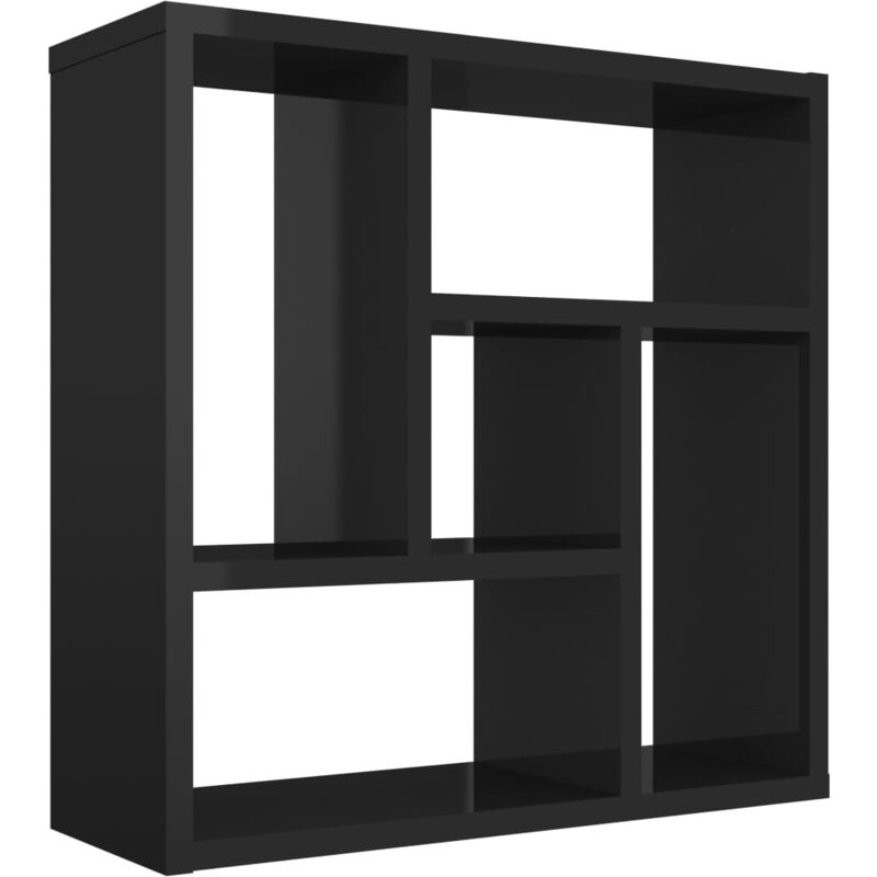 

vidaXL Estantería de Pared de Aglomerado 45,1x16x45,1 cm Negro Brillante - Negro