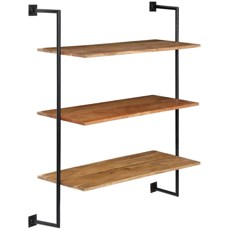 

Estantería de pared de madera maciza de acacia 94x35x113 cm