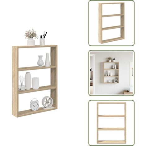 Estantería de pared de madera - vidaXL Estantería de pared madera ingeniería roble Sonoma 43x9x60 cm - Estantería de pared con capacidad